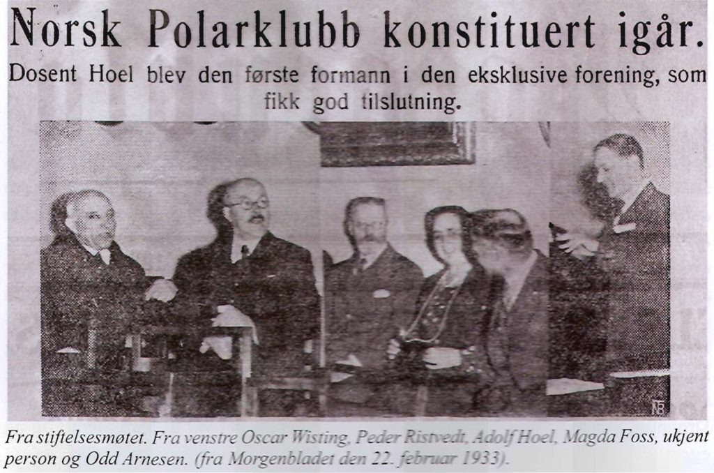 Stiftelsesmøte for Norsk Polarklubb i 1933